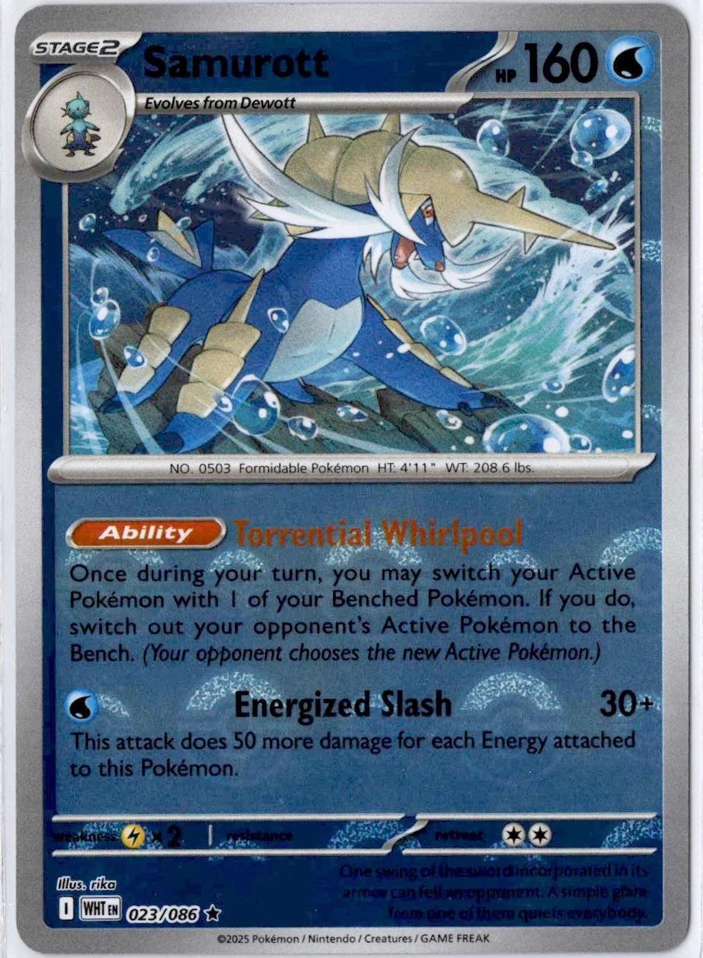 Samurott (Poke Ball Pattern) - 023/086 - Holo - WHITE FLARE - Pokemon - | AA61-50