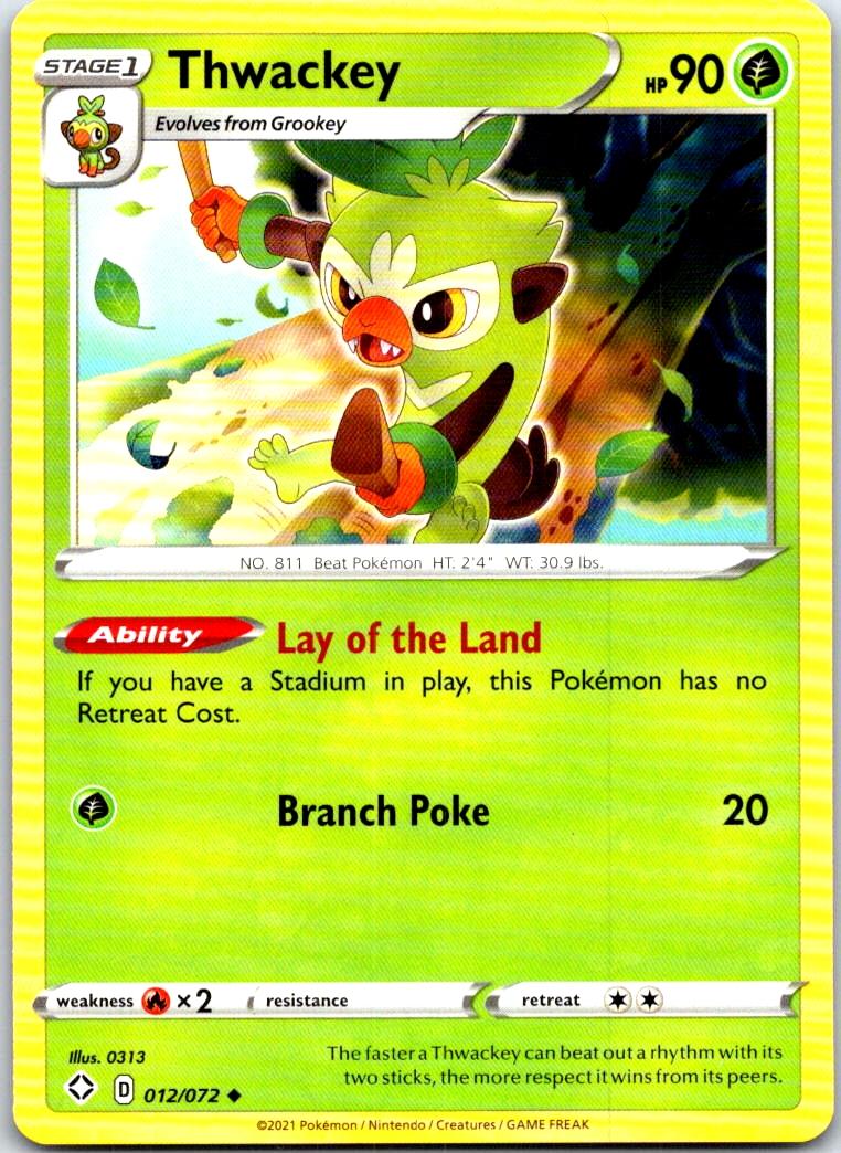 Thwackey - 012/072 - - SHINING FATES - Pokemon - Uncommon | AB96-15