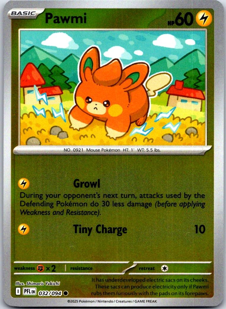 Pawmi - 032/094 - Reverse Holo - PHANTASMAL FLAMES - Pokemon - Common | AA126-27