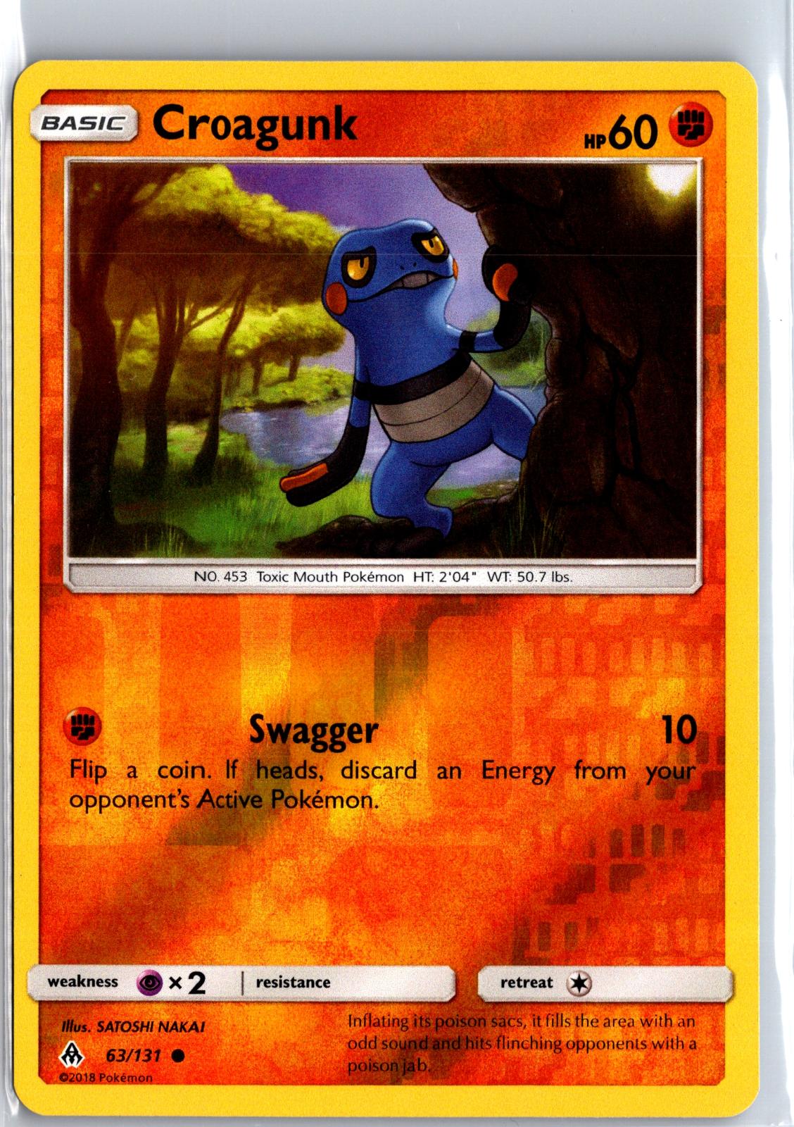 Croagunk - 63/131 - Reverse Holo - FORBIDDEN LIGHT - Pokemon - Common | AA115-12