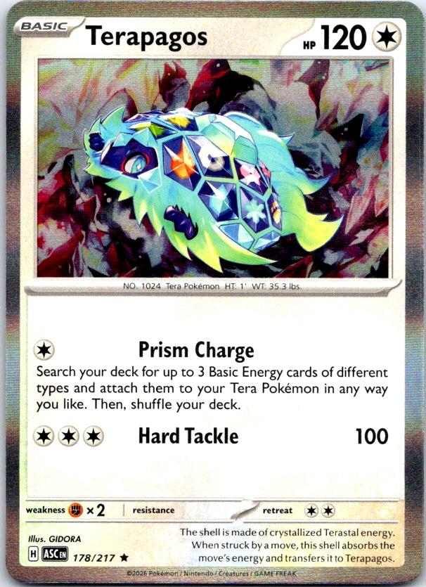 Terapagos - 178/217 - Holo - ASCENDED HEROES - Pokemon - Rare | AC25-36