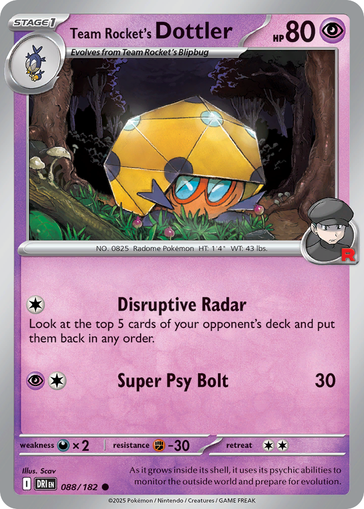 Team Rocket's Dottler - 088/182 - - DESTINED RIVALS - Pokemon - Common | AA20-73