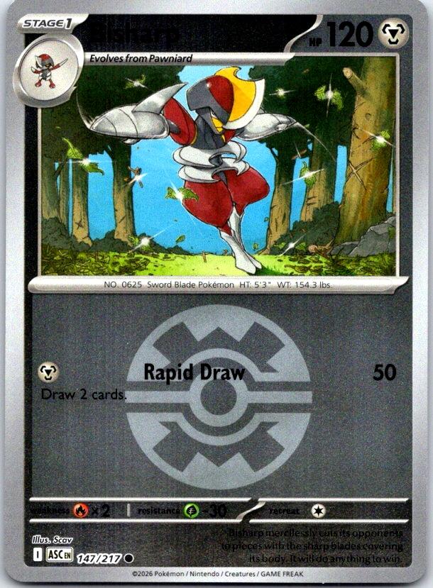 Bisharp (Quick Ball) - 147/217 - Reverse Holo - ASCENDED HEROES - Pokemon - | AC27-46