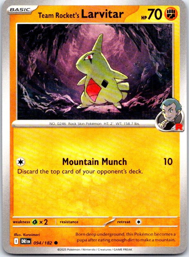Team Rocket's Larvitar - 094/182 - - DESTINED RIVALS - Pokemon - | AC07-15