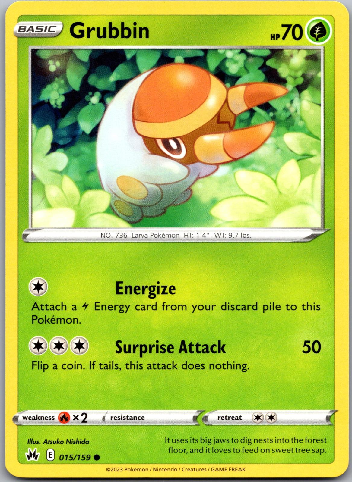 Grubbin - 015/159 - - CROWN ZENITH - Pokemon - Common | AA92-3