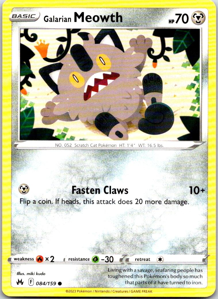 Galarian Meowth - 084/159 - - CROWN ZENITH - Pokemon - Common | AA103-44