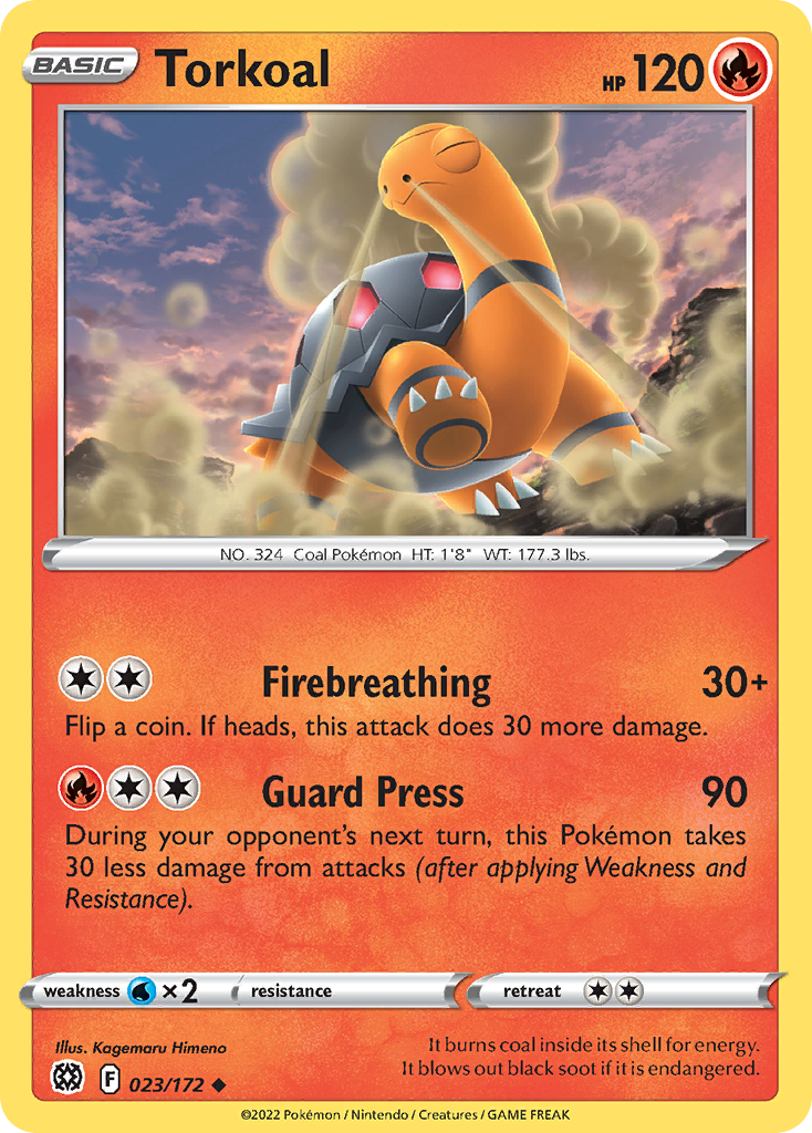 Torkoal - 023/172 - - BRILLIANT STARS - Pokemon - Uncommon | AA89-46