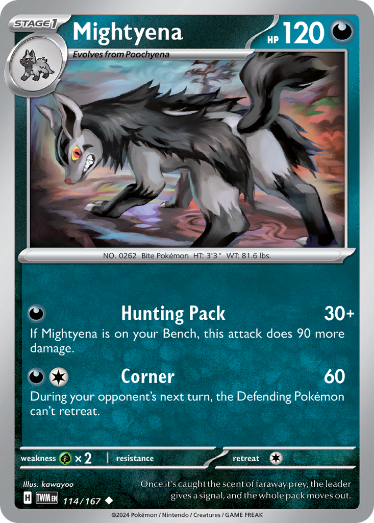 Mightyena - 114/167 - - TWILIGHT MASQUERADE - Pokemon - Uncommon | AA46-57