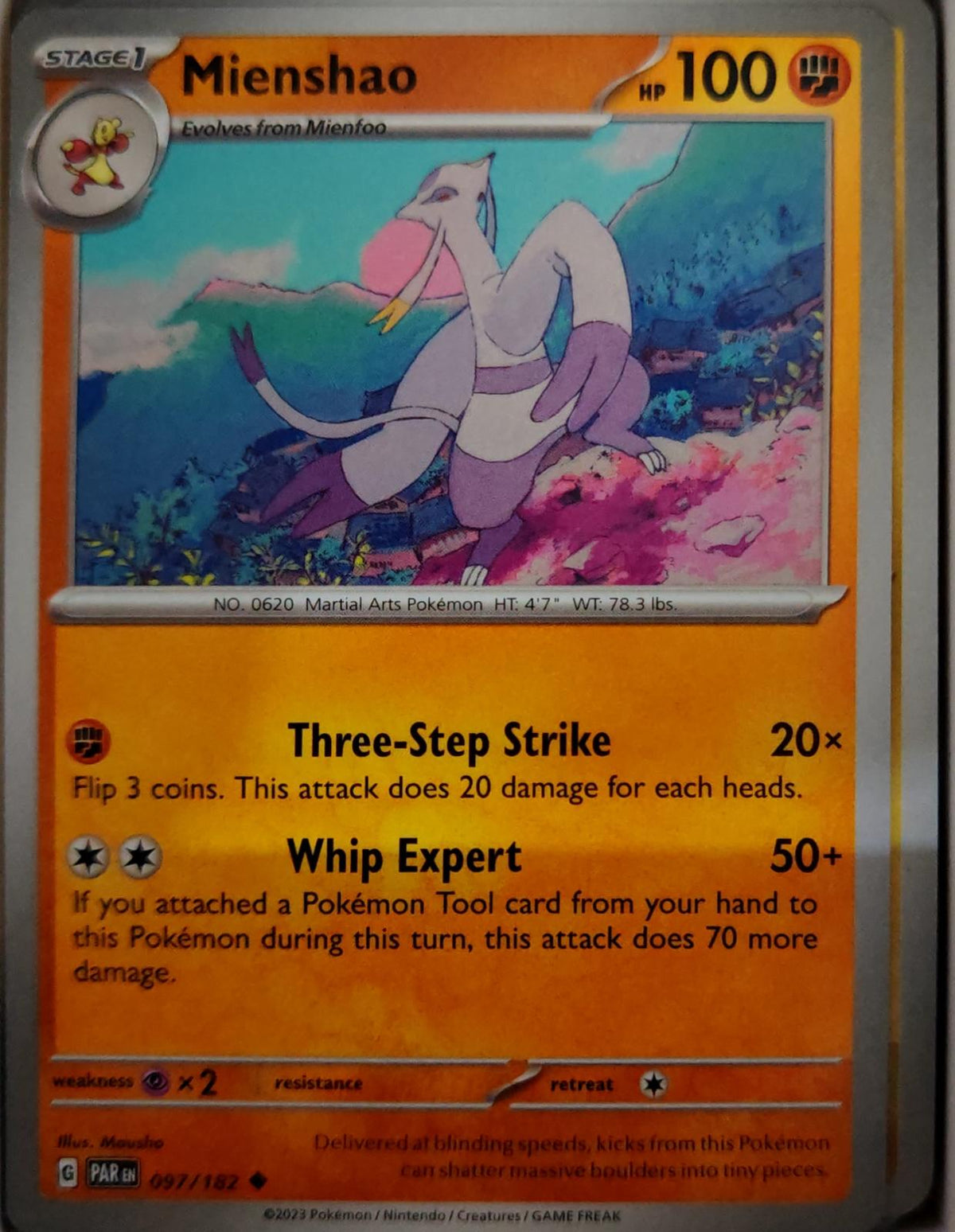 Mienshao - 097/182 - - PARADOX RIFT - Pokemon - Uncommon | AA41-47