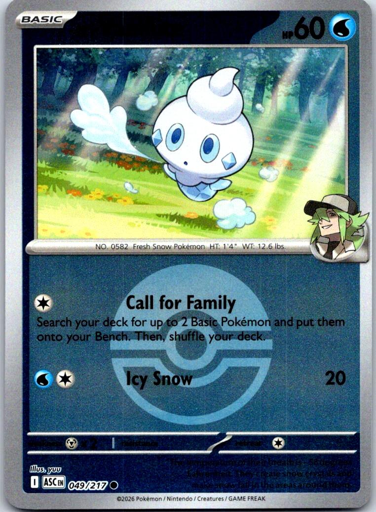 N's Vanillite (Poke Ball) - 049/217 - Reverse Holo - ASCENDED HEROES - Pokemon - | AA123-40