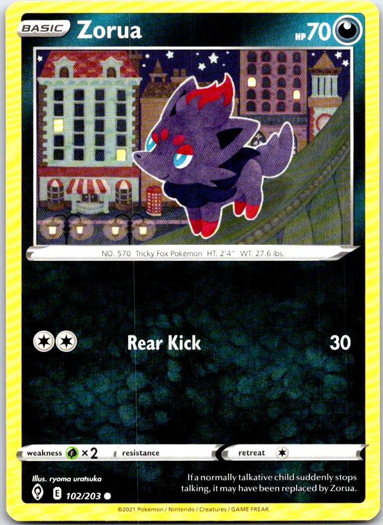 Zorua - 102/203 - - EVOLVING SKIES - Pokemon - Common | AB36-15