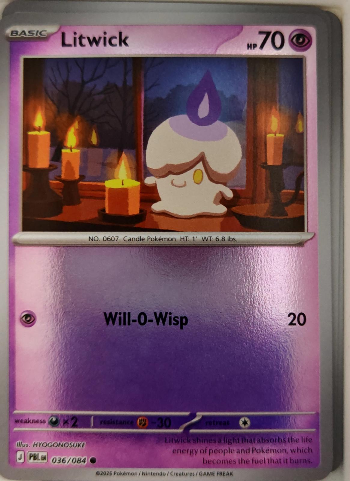 Litwick - 036/084 - Reverse Holo - PITCH BLACK - Pokemon - Common | AA26-6
