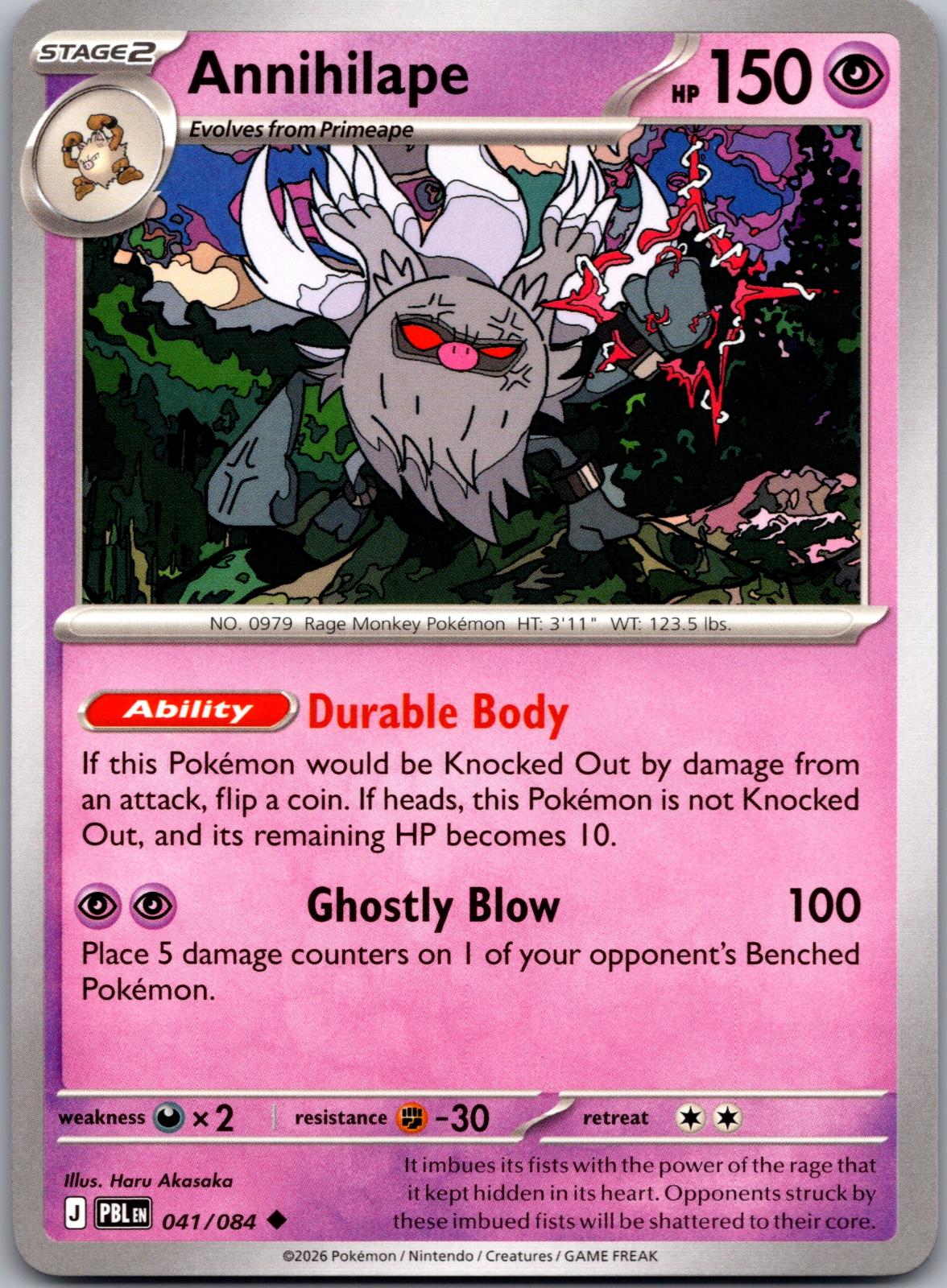Annihilape - 041/084 - - PITCH BLACK - Pokemon - Uncommon | AA81-16