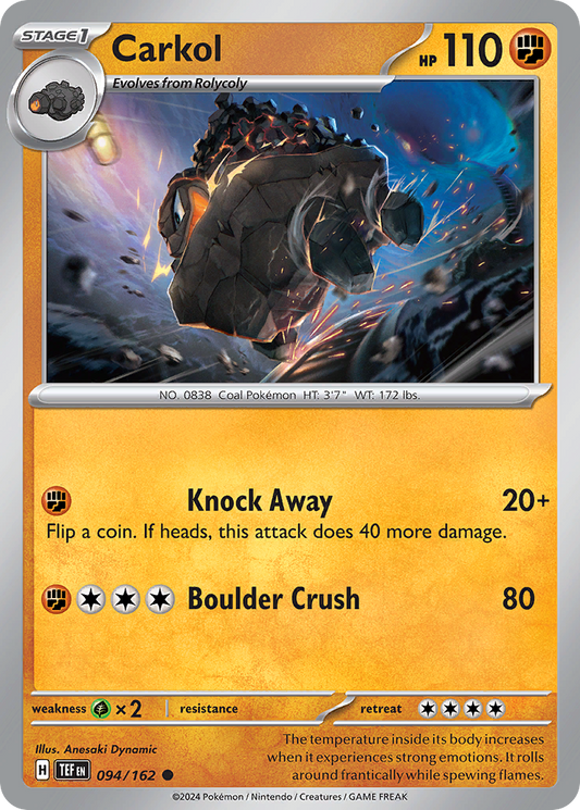 Carkol - 094/162 - - TEMPORAL FORCES - Pokemon - Common | AA21-63