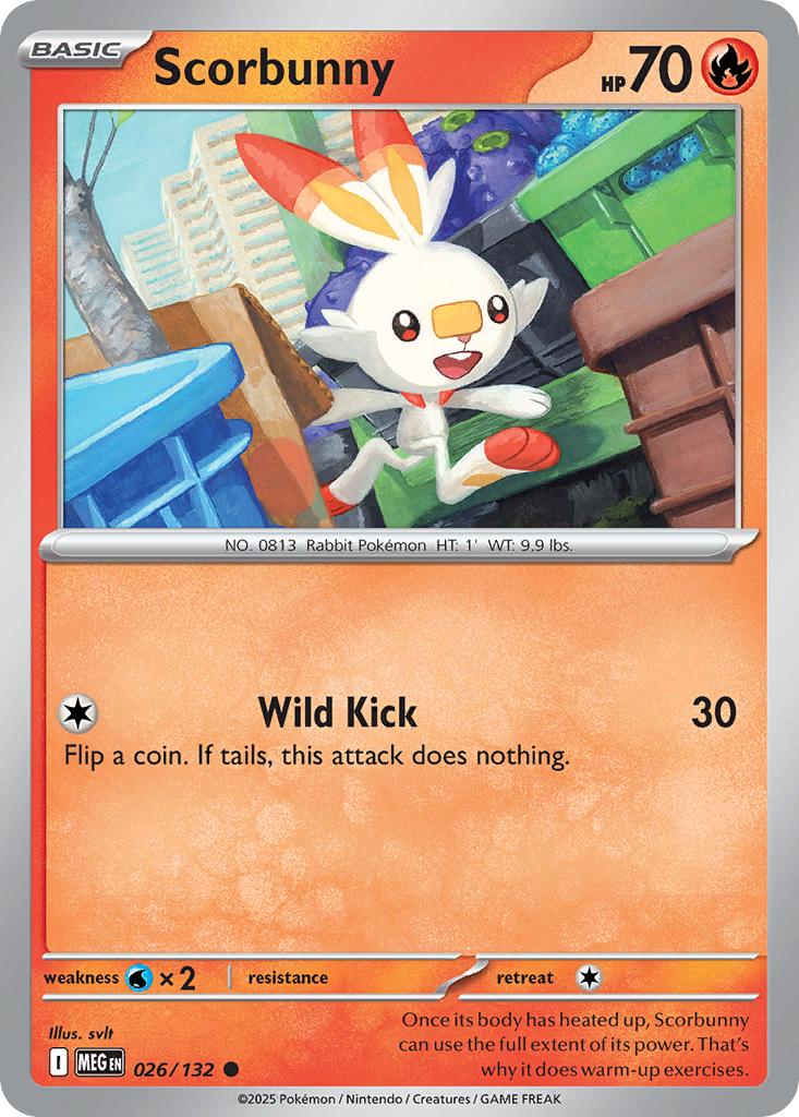 Scorbunny - 026/132 - - MEGA EVOLUTION - Pokemon - Common | AA23-70