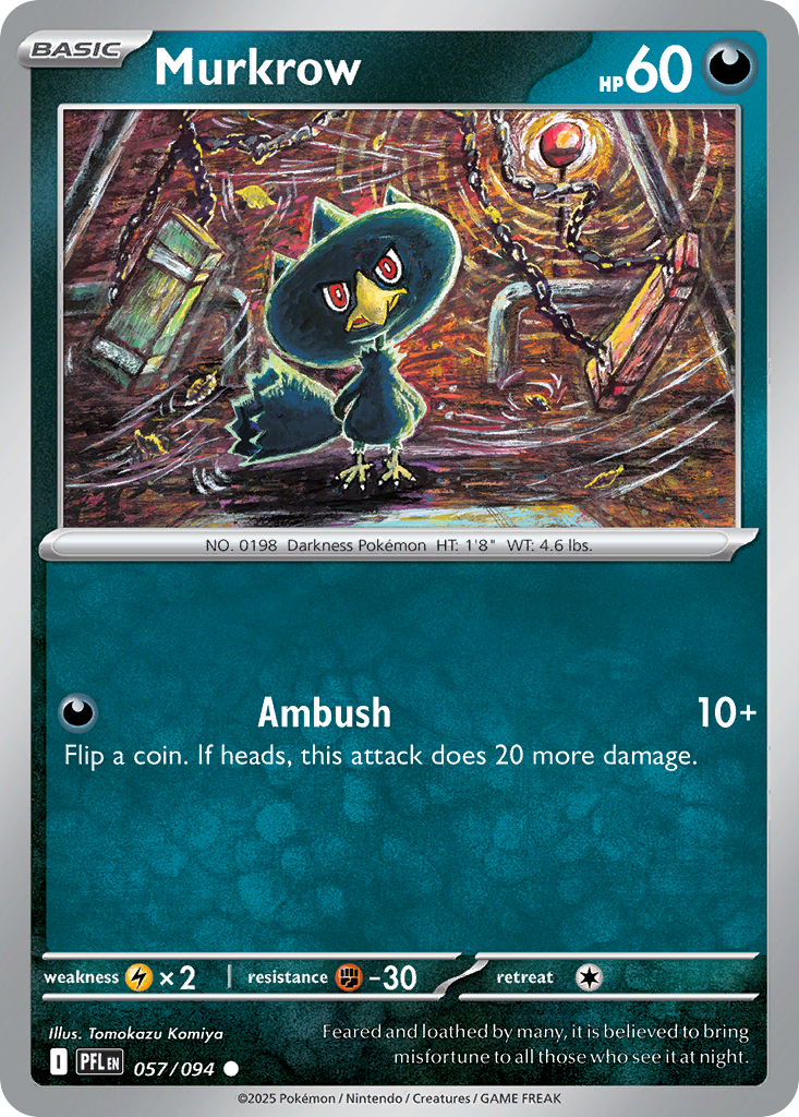 Murkrow - 057/094 - - PHANTASMAL FLAMES - Pokemon - Common | AA07-24