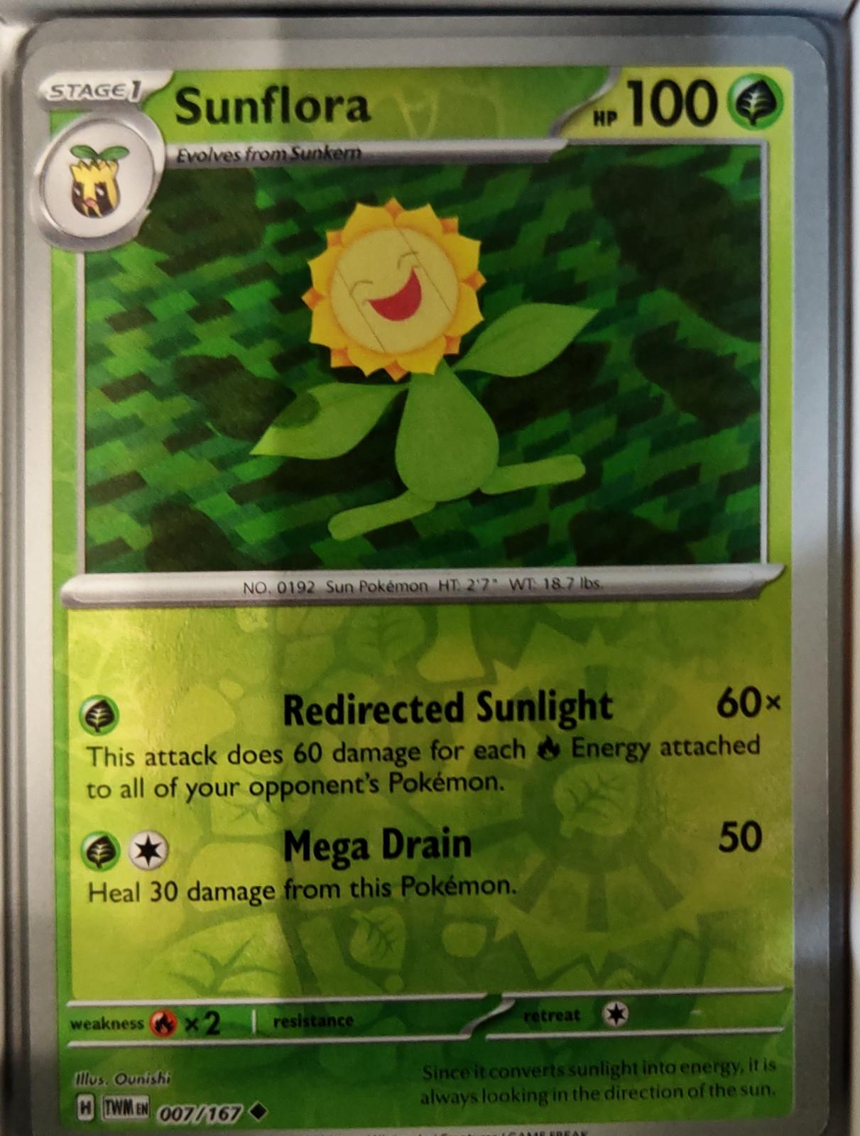 Sunflora - 007/167 - Reverse Holo - TWILIGHT MASQUERADE - Pokemon - | AA75-11