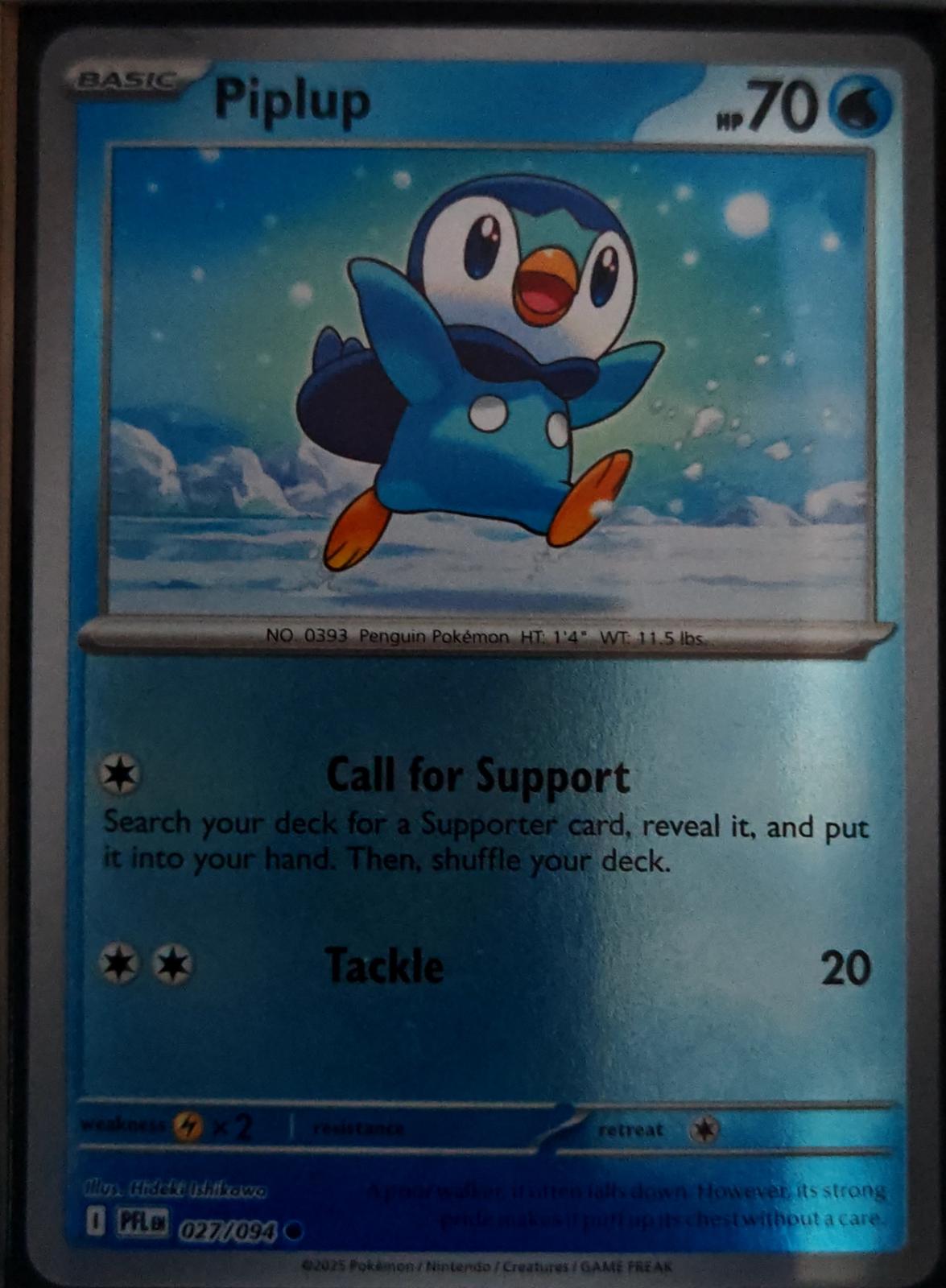 Piplup - 027/094 - Reverse Holo - PHANTASMAL FLAMES - Pokemon - Common | AA61-48