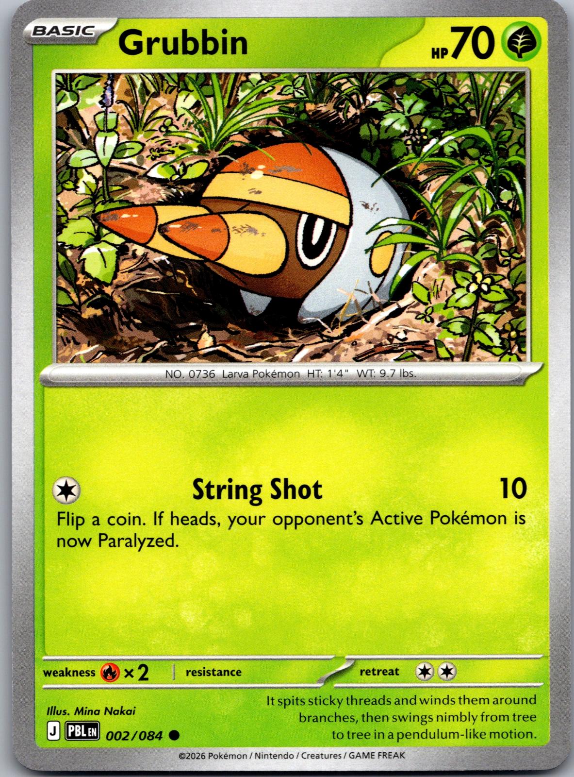 Grubbin - 002/084 - - PITCH BLACK - Pokemon - Common | AA81-37