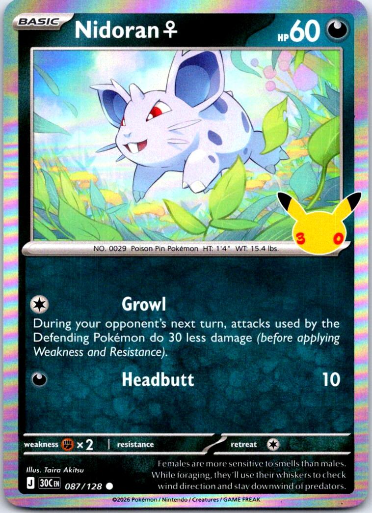 Nidoran F - 087/128 - Holo - ME: 30TH CELEBRATION - Pokemon - Common | AC31-49