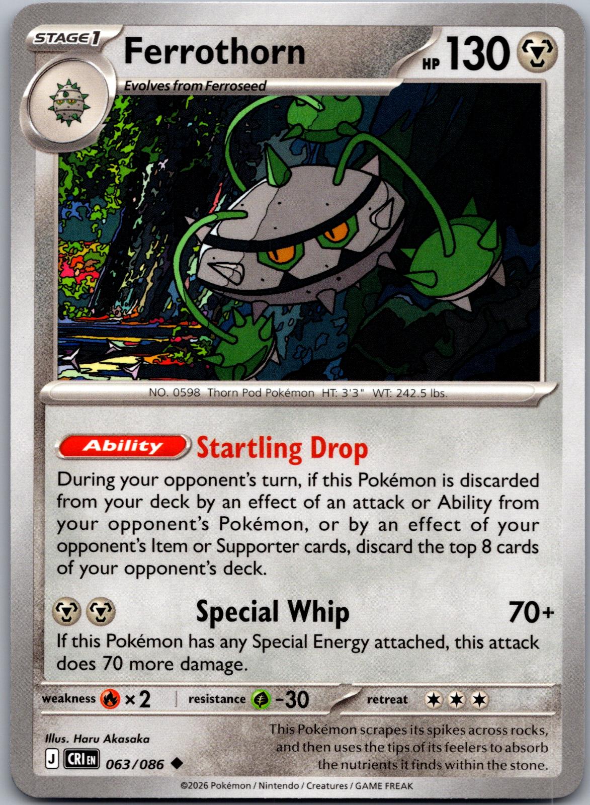 Ferrothorn - 063/086 - - CHAOS RISING - Pokemon - Uncommon | AA78-47