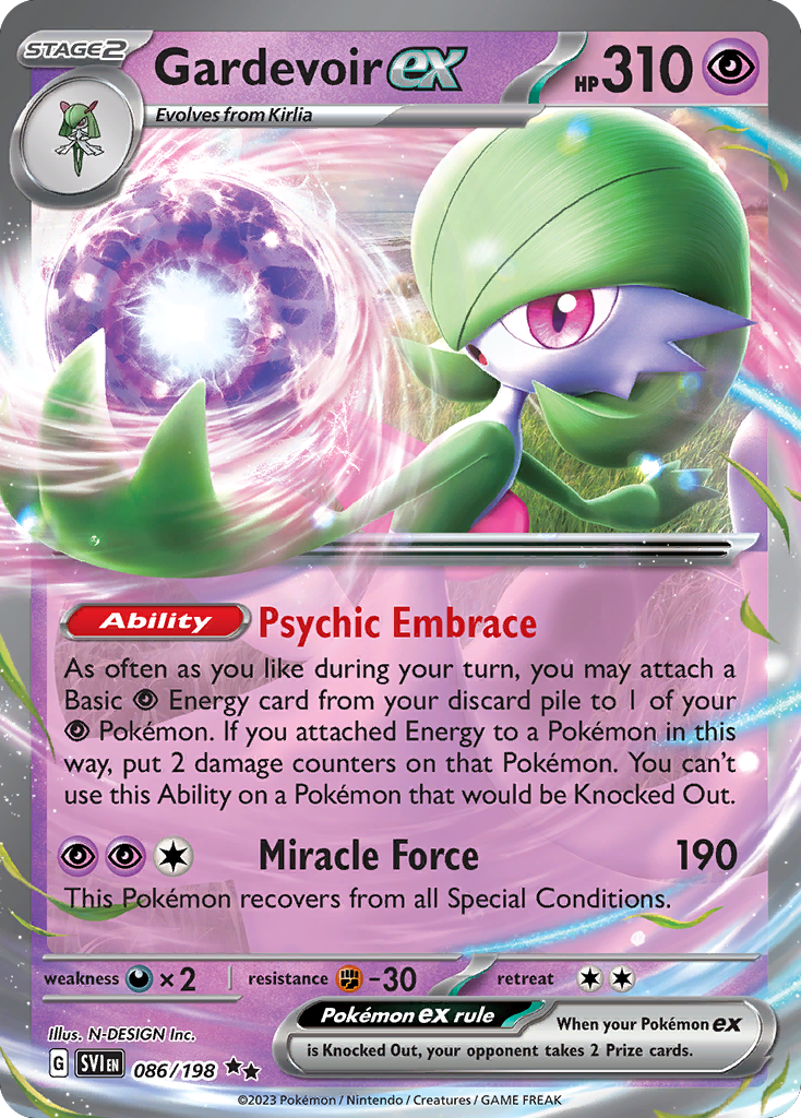 Gardevoir ex - 086/198 - Holo - SCARLET & VIOLET - Pokemon - | AA37-42