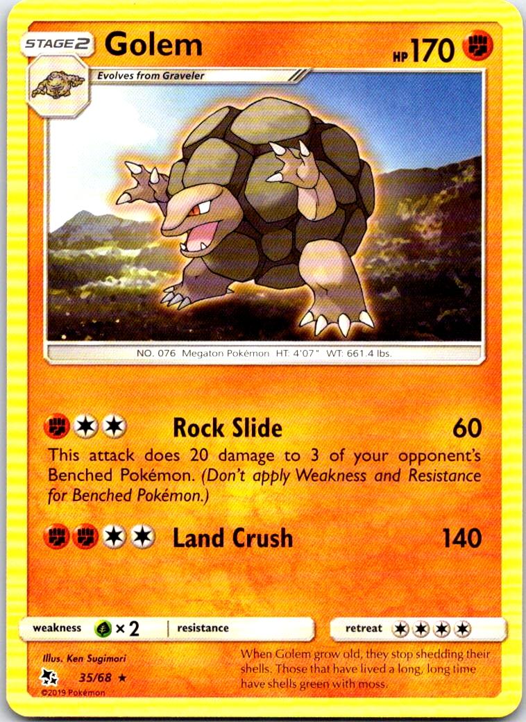 Golem - 35/68 - - HIDDEN FATES - Pokemon - Rare | AB33-16