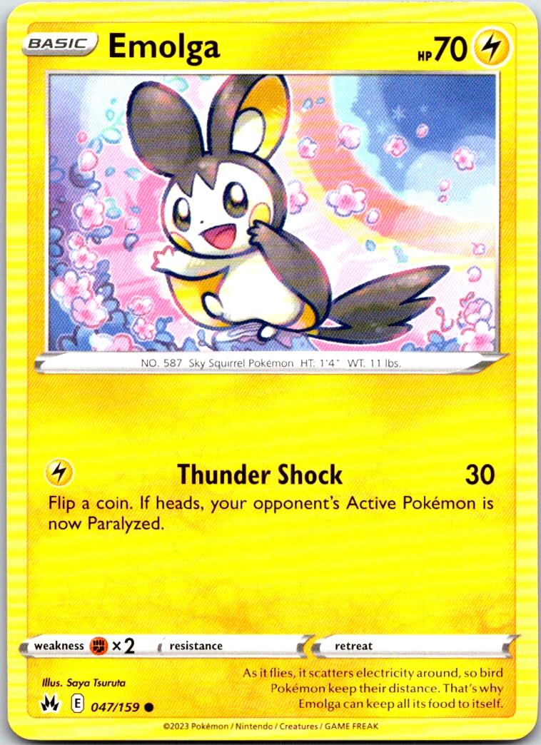 Emolga - 047/159 - - CROWN ZENITH - Pokemon - Common | AA100-28