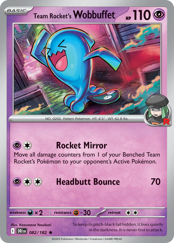 Team Rocket's Wobbuffet - 082/182 - Holo - DESTINED RIVALS - Pokemon - | AA13-64