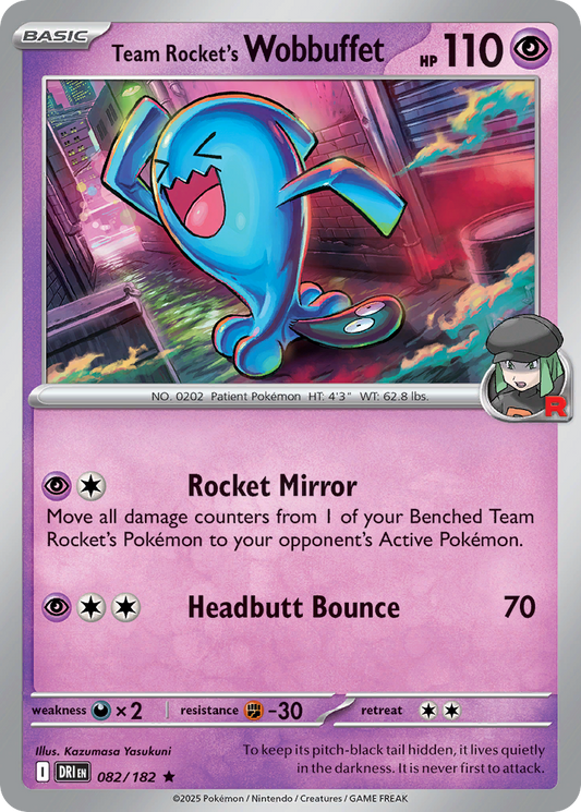 Team Rocket's Wobbuffet - 082/182 - Holo - DESTINED RIVALS - Pokemon - | AA13-64