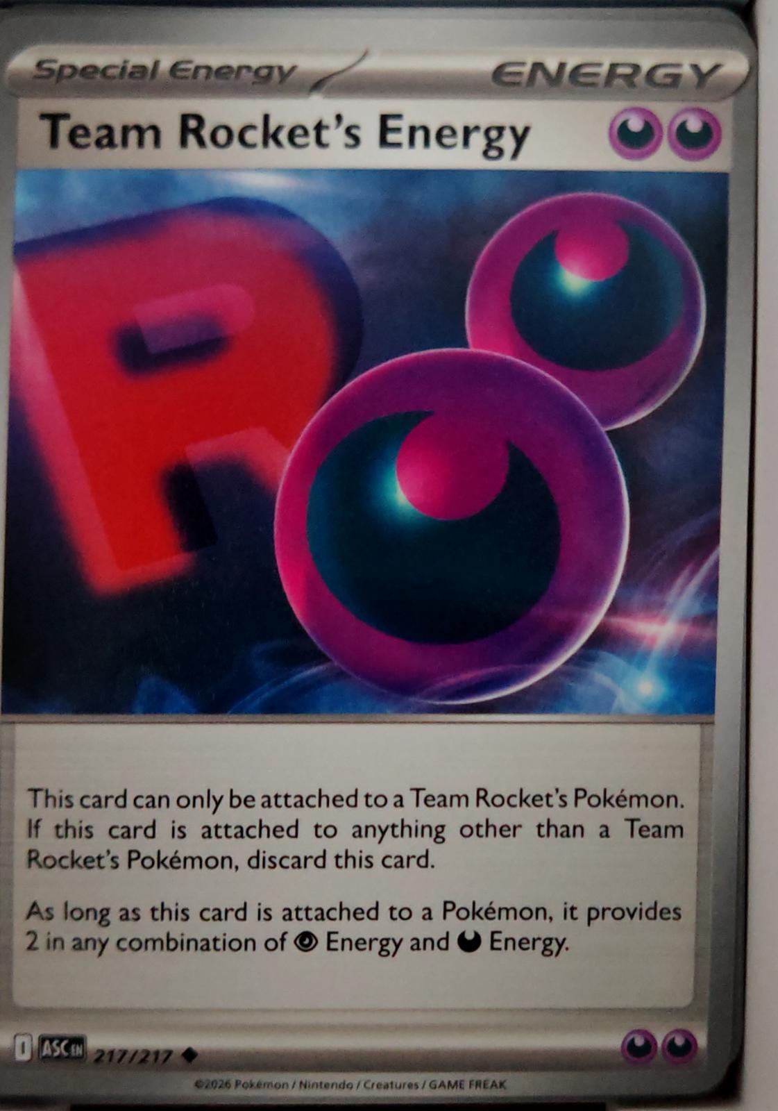 Team Rocket's Energy - 217/217 - - ASCENDED HEROES - Pokemon - | AA40-28