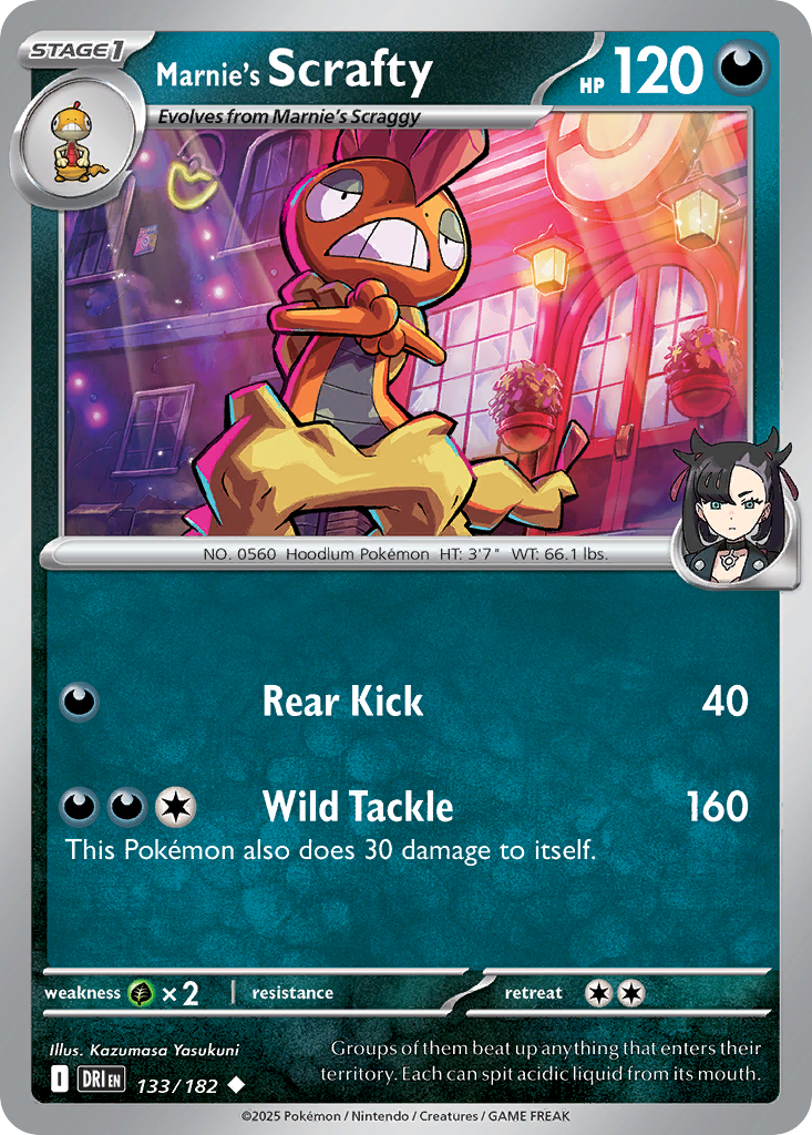 Marnie's Scrafty - 133/182 - - DESTINED RIVALS - Pokemon - Uncommon | AA23-78