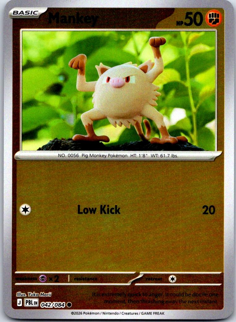 Mankey - 042/084 - Reverse Holo - PITCH BLACK - Pokemon - Common | AA124-37
