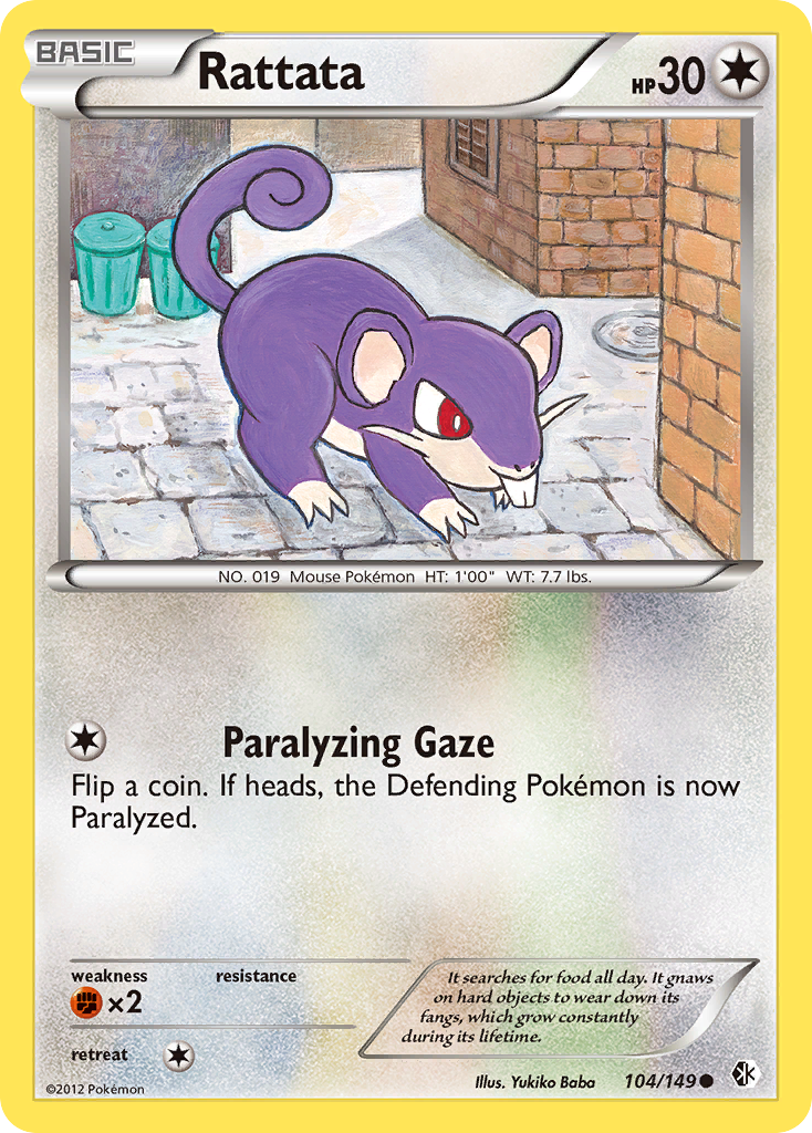 Rattata - 104/149 - - BOUNDARIES CROSSED - Pokemon - Common | AA117-28