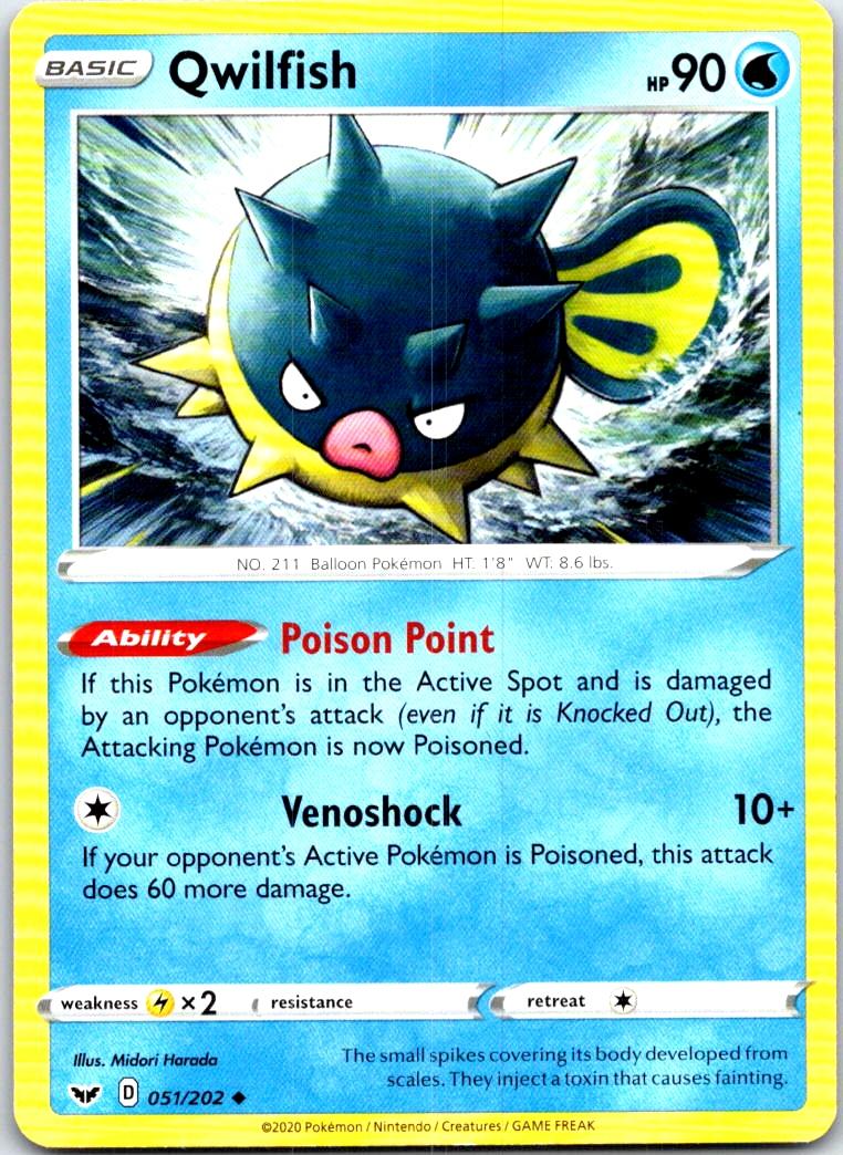 Qwilfish - 051/202 - - SWORD & SHIELD - Pokemon - Uncommon | AB97-11