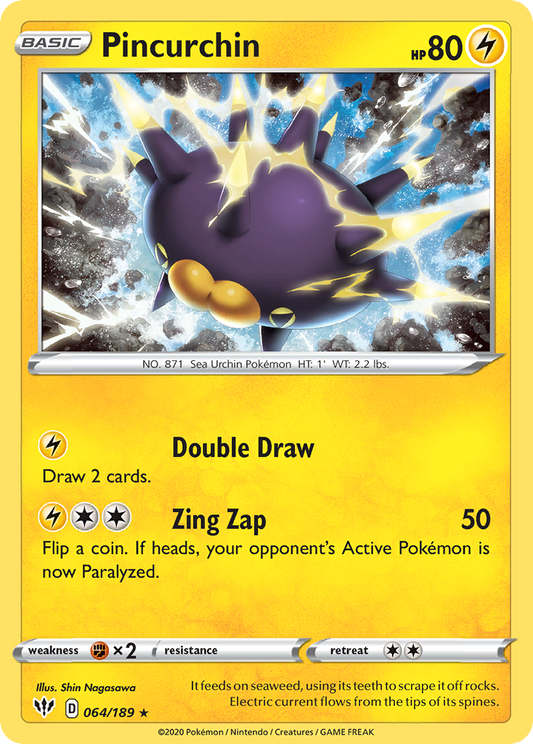 Pincurchin - 064/189 - Holo - DARKNESS ABLAZE - Pokemon - Rare | AA21-4