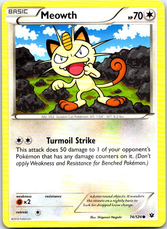 Meowth - 74/124 - - FATES COLLIDE - Pokemon - Common | AB82-30