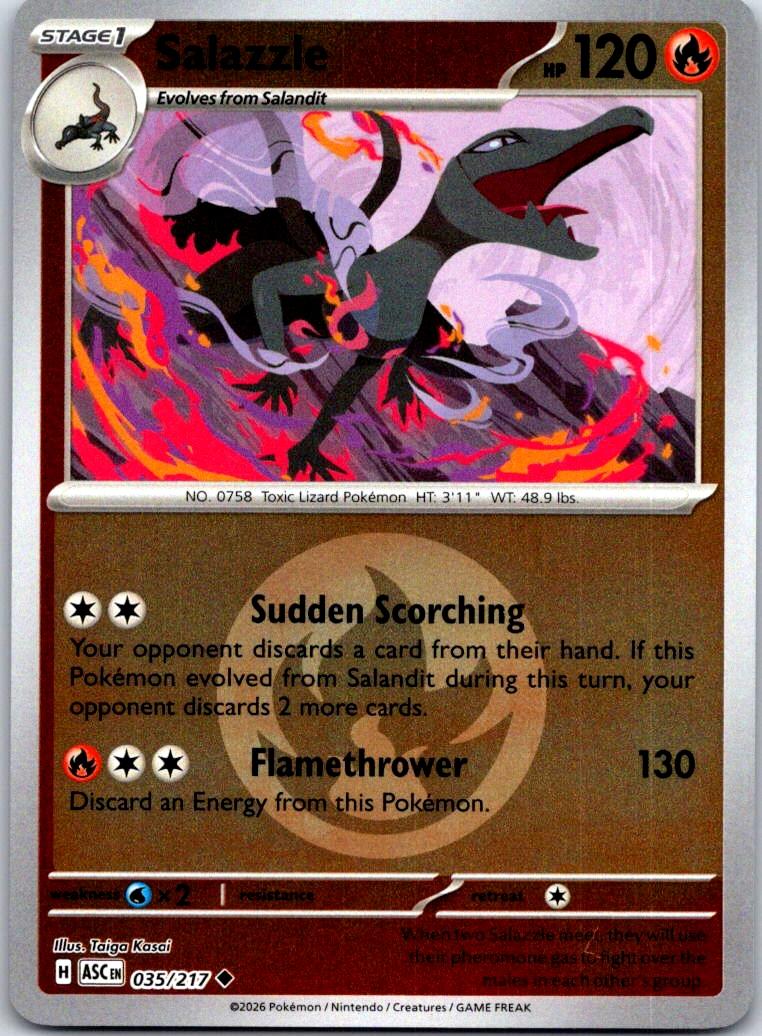 Salazzle (Energy Symbol Pattern) - 035/217 - Reverse Holo - ASCENDED HEROES - Pokemon - | AA125-14