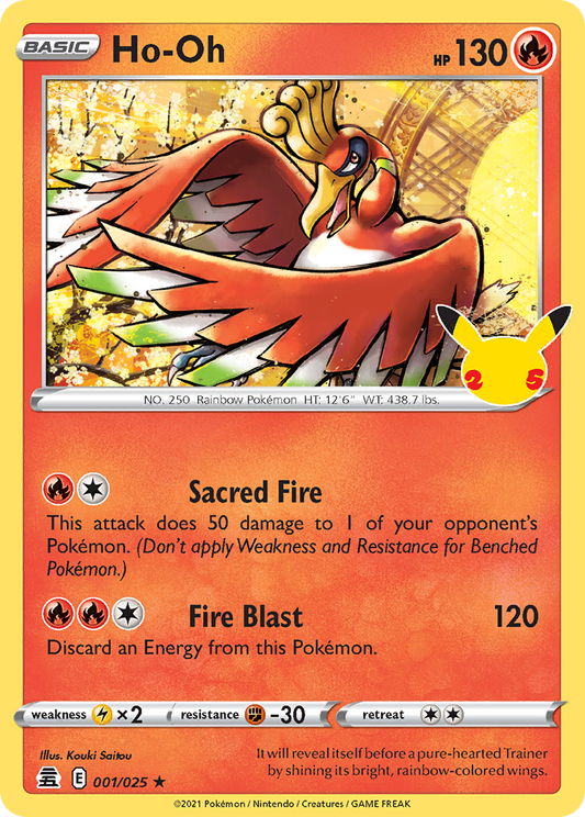 Ho-Oh - 001/025 - Holo - CELEBRATIONS - Pokemon - Rare | AA06-21