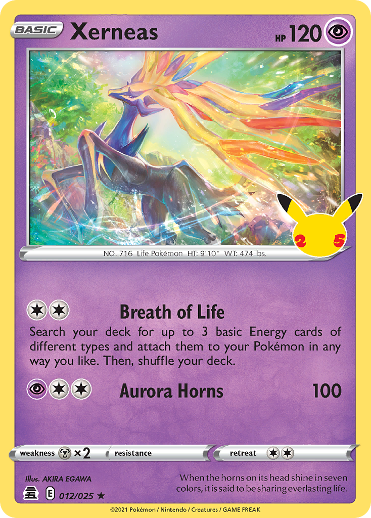Xerneas - 012/025 - Holo - CELEBRATIONS - Pokemon - Rare | AA06-28