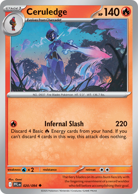 Ceruledge - 020/094 - - PHANTASMAL FLAMES - Pokemon - Uncommon | AA54-39
