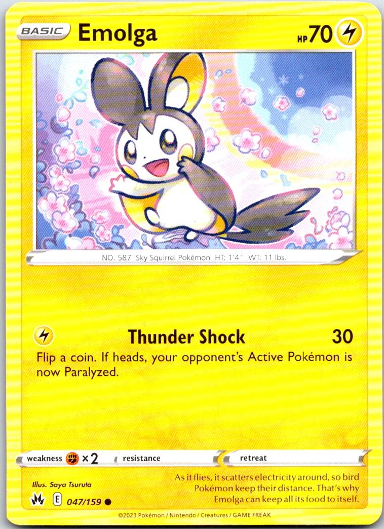 Emolga - 047/159 - - CROWN ZENITH - Pokemon - Common | AA100-24