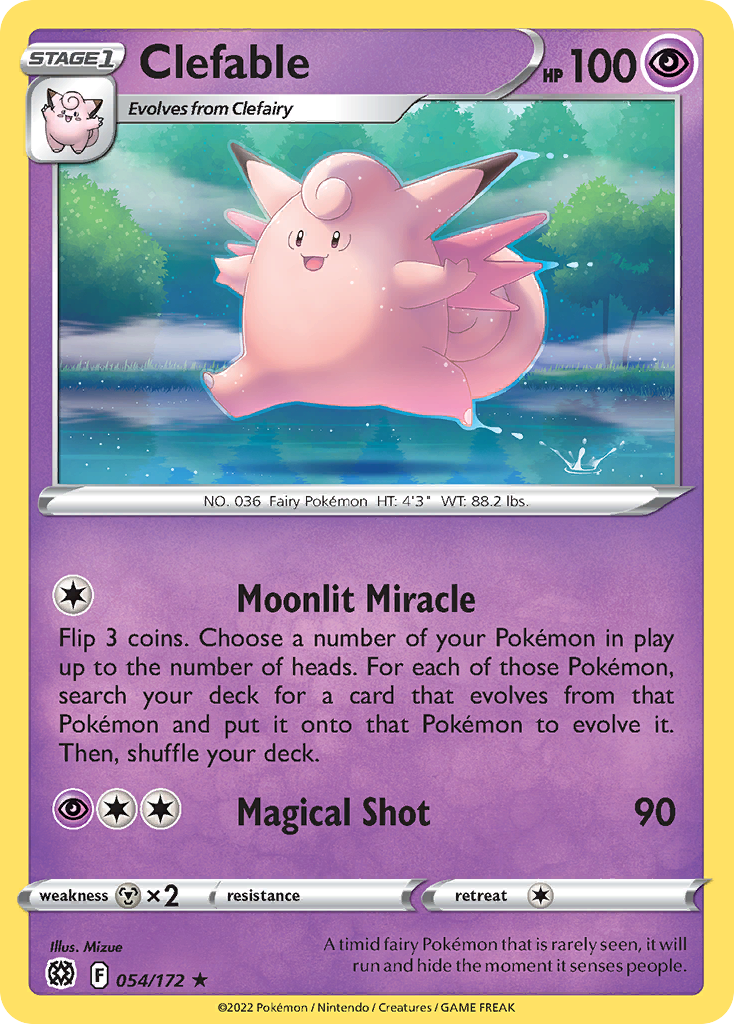 Clefable - 054/172 - - BRILLIANT STARS - Pokemon - Rare | AA21-44