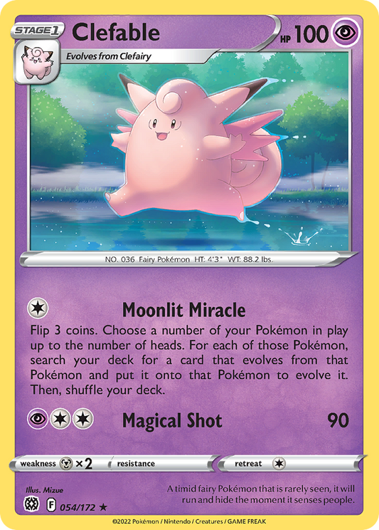 Clefable - 054/172 - - BRILLIANT STARS - Pokemon - Rare | AA21-44