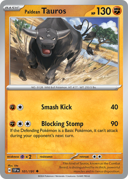 Paldean Tauros - 101/191 - - SURGING SPARKS - Pokemon - Uncommon | AA02-19