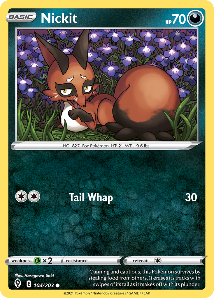 Nickit - 104/203 - - EVOLVING SKIES - Pokemon - Common | AA03-51