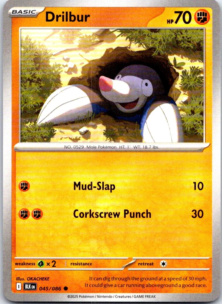 Drilbur - 045/086 - - BLACK BOLT - Pokemon - Common | AB69-33