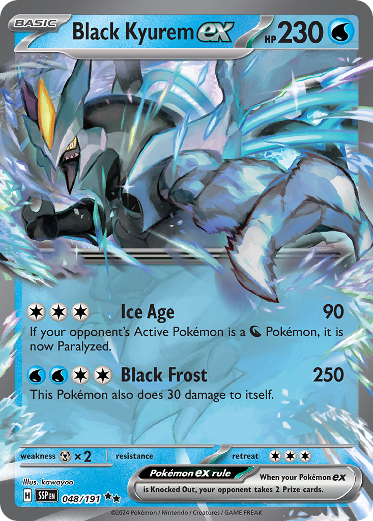 Black Kyurem ex - 048/191 - Holo - SURGING SPARKS - Pokemon - | AA37-40
