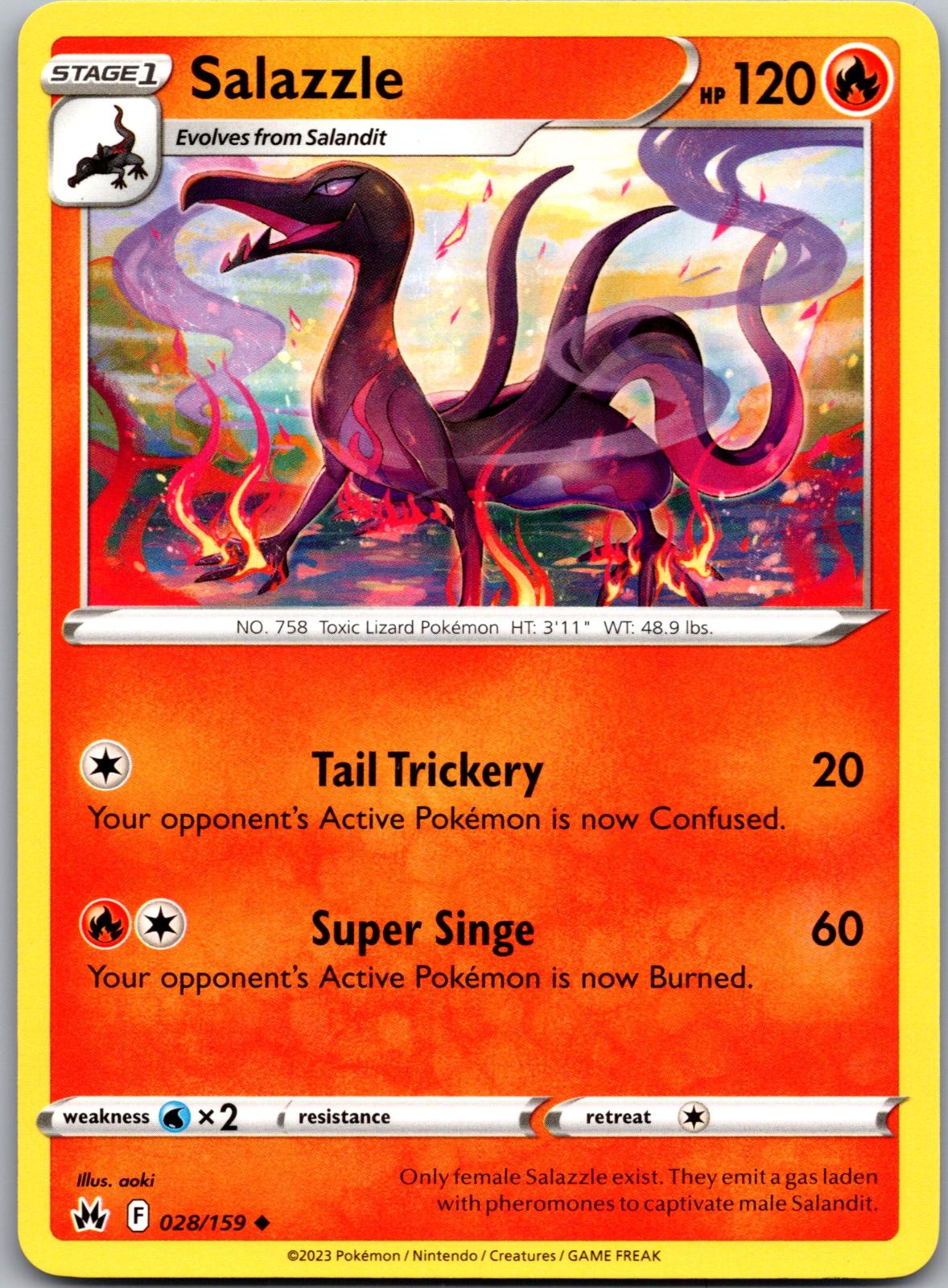 Salazzle - 028/159 - - CROWN ZENITH - Pokemon - Uncommon | AA92-19