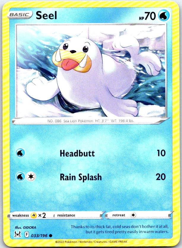 Seel - 033/196 - - LOST ORIGIN - Pokemon - Common | AC09-3